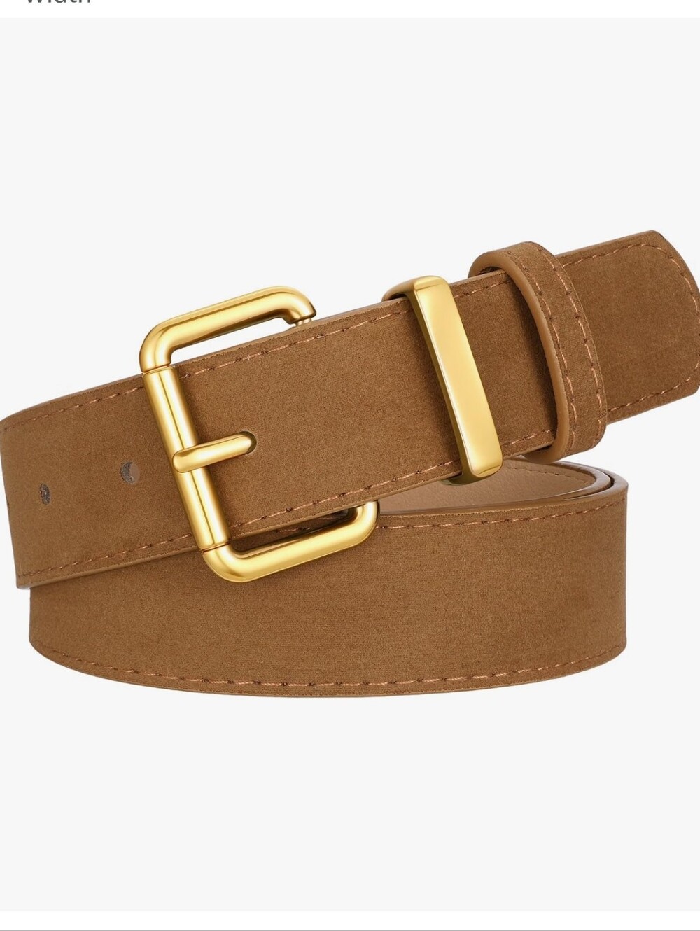 Brown Suede Woman's Belt 42.5"L X 1.22"W Fits Waists 27" To 38" NWOT